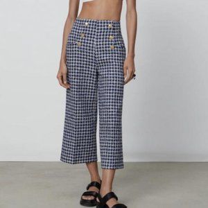 Zara Button Marine Pants Gingham